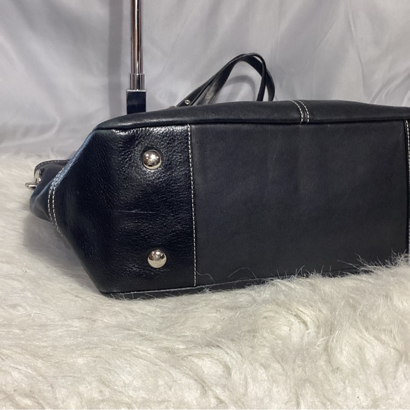 Coach Leather Soho Pleated Gallery Lg Black Tote Bag F14673 Shoulder - Picture 6 of 12